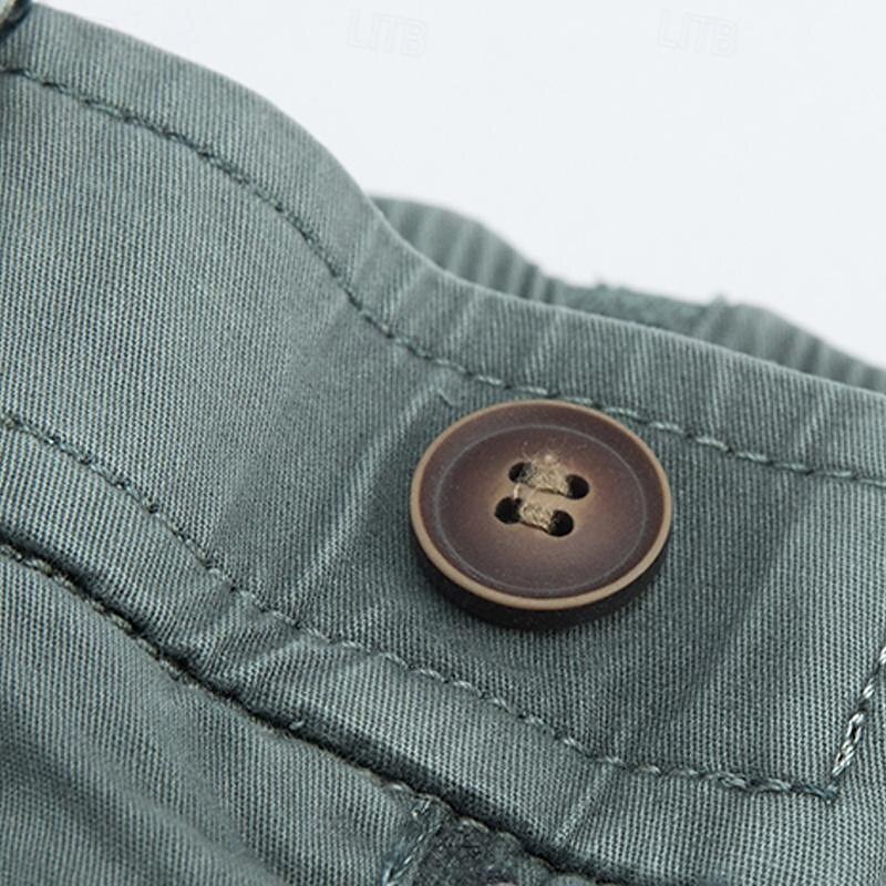 Men's Cargo Shorts Shorts Work Shorts Buttons Multi Pocket Plain Wearable Short Outdoor Daily Going out Fashion Classic Black Army Green 2025 - $35.99 –P9