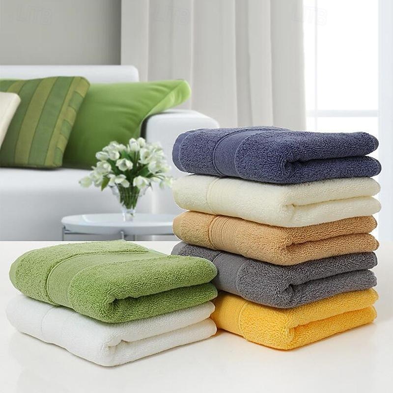 Asciugamano o asciugamano viso in tinta unita morbido e assorbente in cotone 100% per il bagno di casa del 2025 a $6.99 –P1
