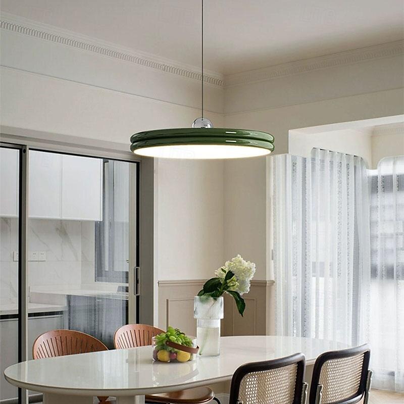 Lustre en métal de style simple, abat-jour rond créatif en acrylique, lampe suspendue au plafond intégrée, lampe suspendue à LED tricolore, chambre à coucher, salle à manger décorée avec des de 2025 ? $163.99 –P5