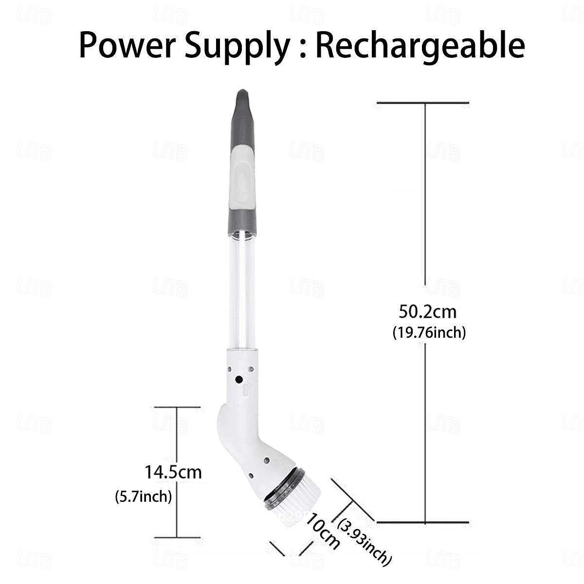 Purificador giratório elétrico com cabeça de escova substituível 5/6, purificador de banheiro sem fio com alça longa ajustável, purificador de chuveiro recarregável, banheiro, cozinha, banheira, de 2025 por $15.99 –P3