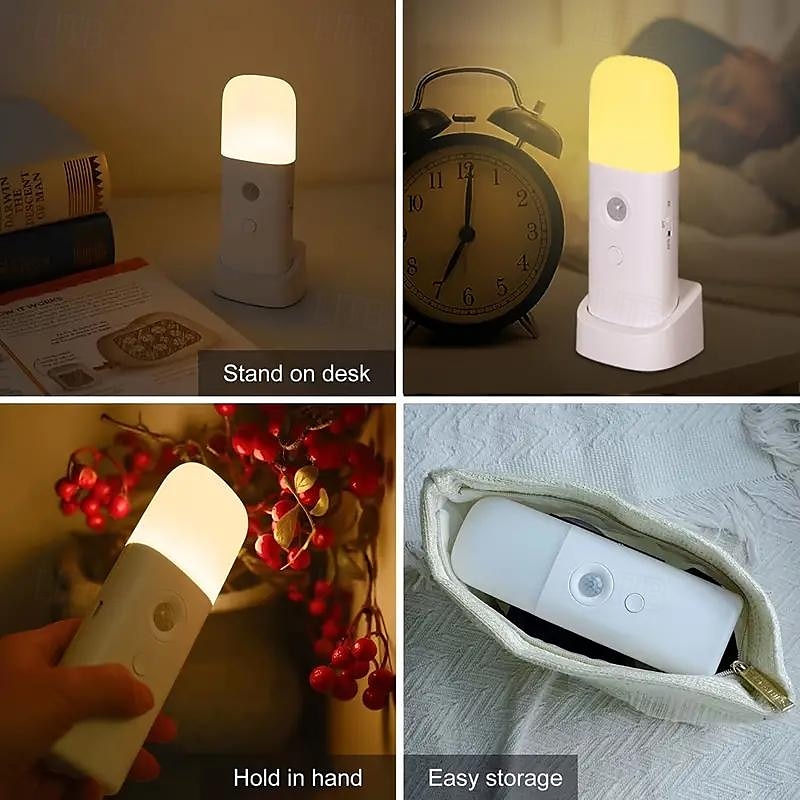 LED Motion Sensor Night Light USB Rechargeable Dimmable LED Light Portable Motion Activated Night Lamp For Living Room Bedroom Hallway Lighting 2026 - $28.99 –P6