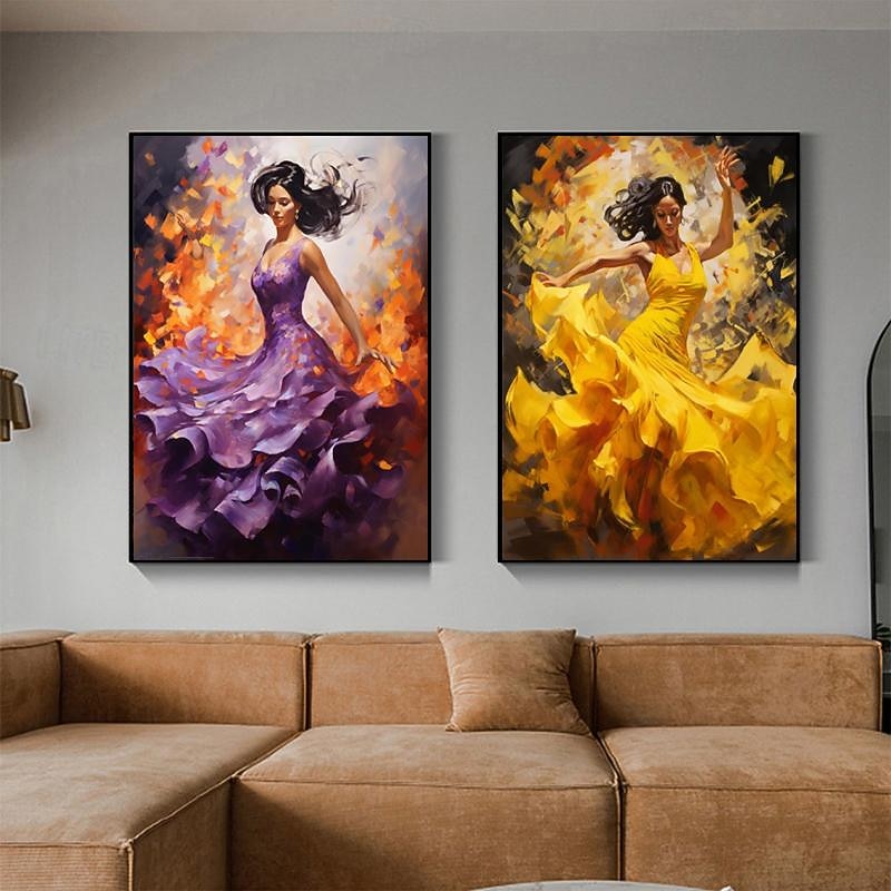 100% pictură modernă pictura în ulei pictură artă spaniolă dans flamenco picturi pe pânză imagini de perete pentru camera de zi (fără cadru) 2026 - $195.99 –P1