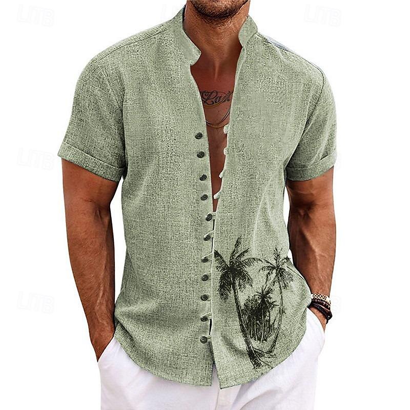 Per uomo Albero di cocco Piante tropicali Camicia Camicia hawaiana Camicia Aloha Manica corta Camicia Colletto alla coreana Di tendenza Streetwear Originale Esterno Da mare Strada verde 1# Verde 2 del 2025 a $22.99 –P4