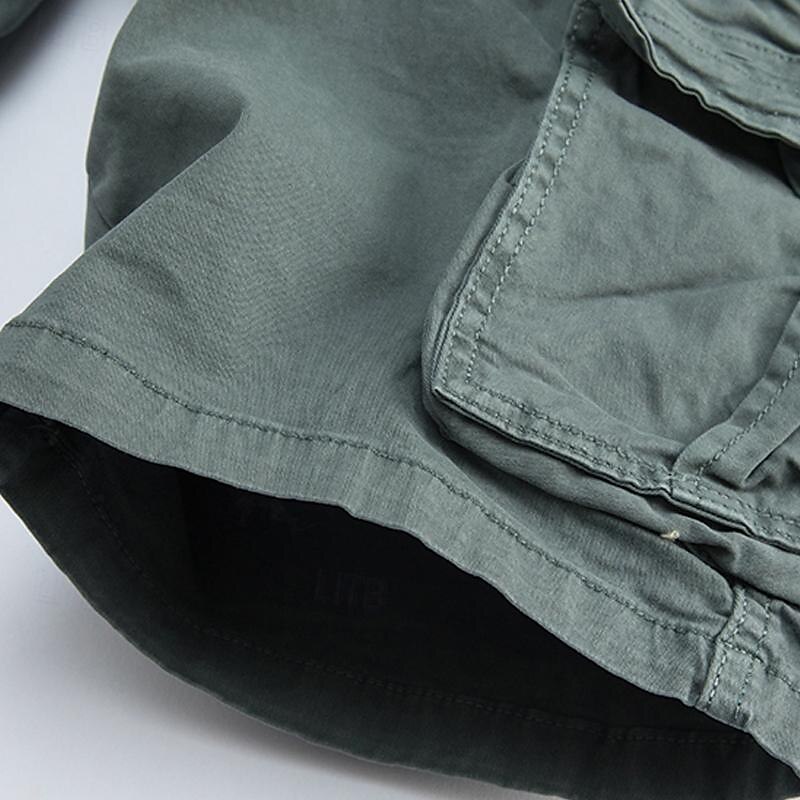 Men's Cargo Shorts Shorts Work Shorts Buttons Multi Pocket Plain Wearable Short Outdoor Daily Going out Fashion Classic Black Army Green 2025 - $35.99 –P13
