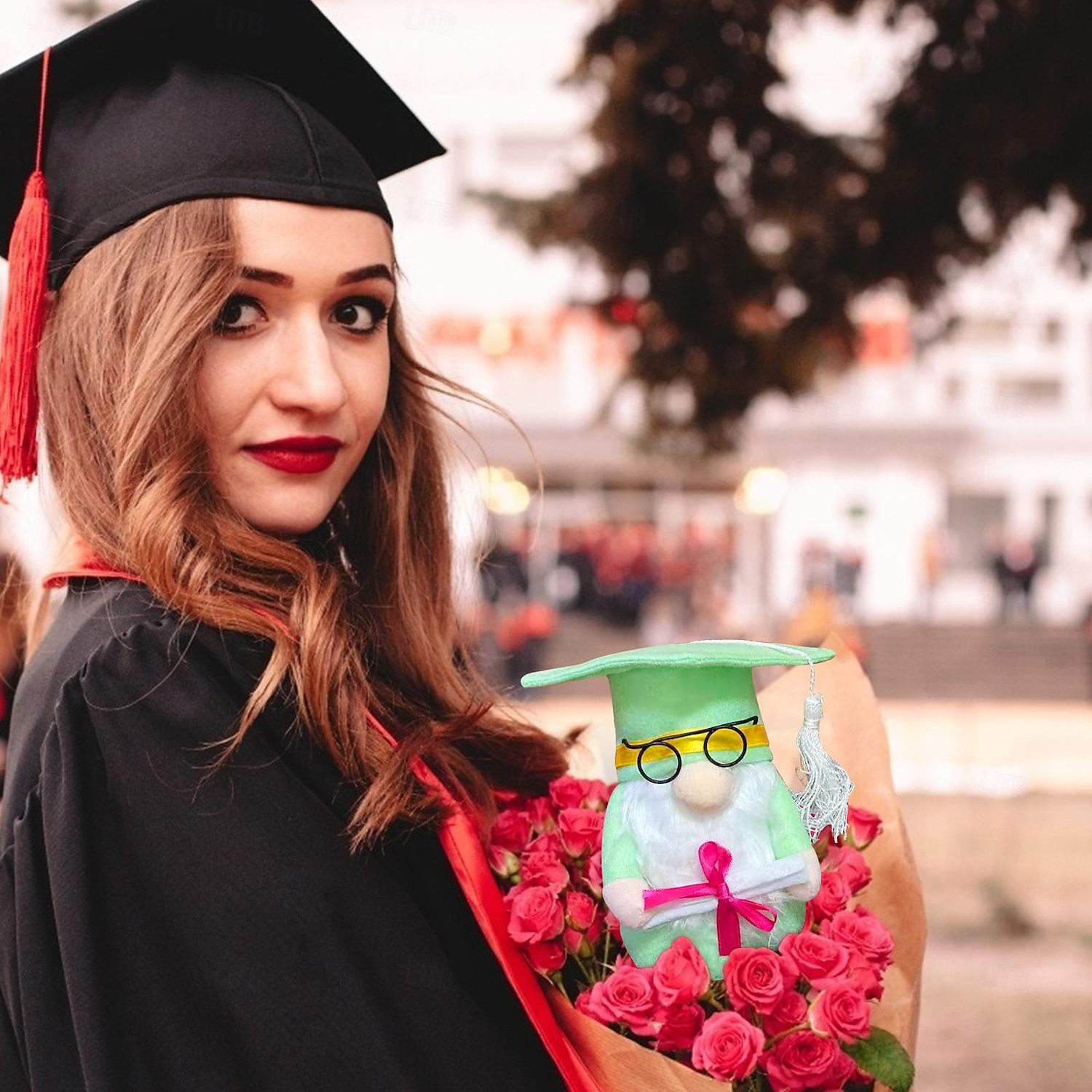 Gnom-Plüschtier als Abschlussgeschenk, süße gesichtslose Puppe mit Doktorhut &Abschlussrobe, Gedenkfigur 2025 - $5.99 -P2