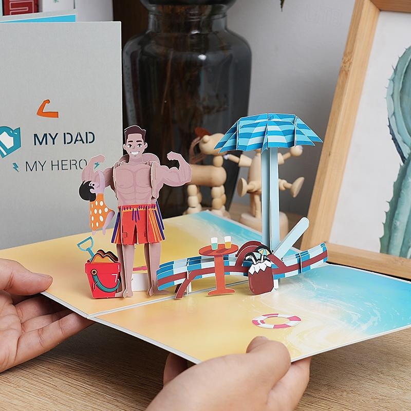 3D Pop Up Father's Day Card for Men Dad Husband Birthday Greeting Card for Dad Best Dad Ever Pop Up Card Fathers Day Card Greeting Card Happy Fathers Day Card for Dad from Daughter Son 2025 - $11.99 –P1