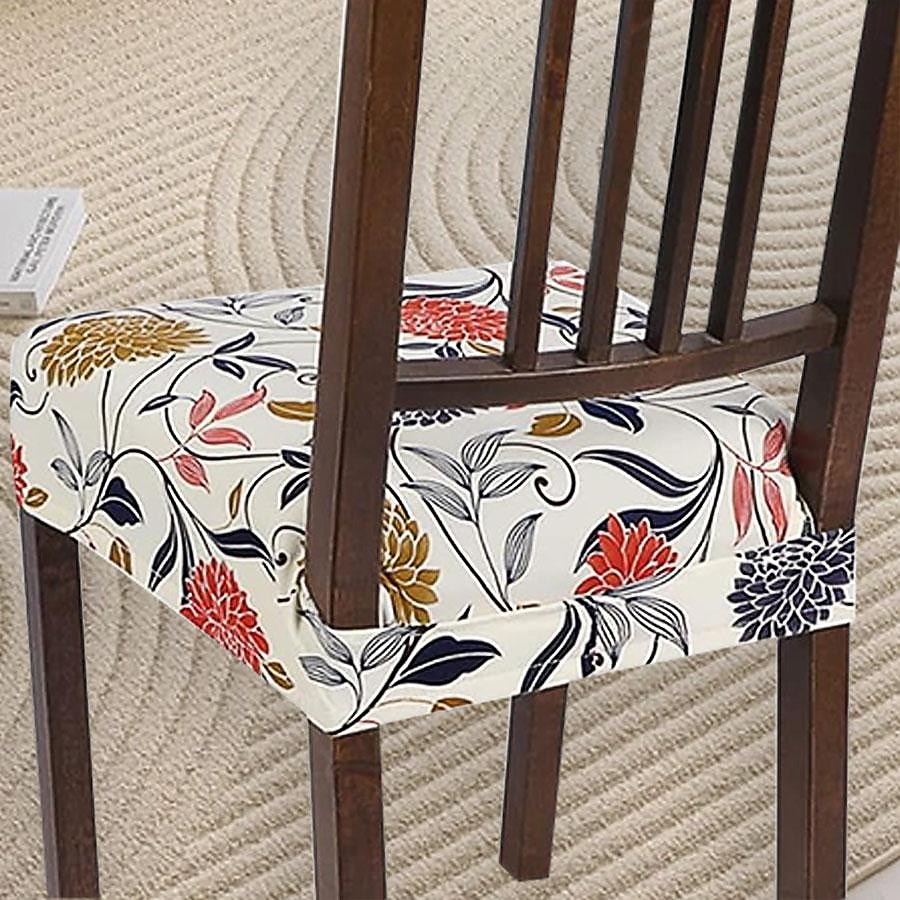 Capas elásticas para assento de cadeira, 4 peças, capa de almofada com estampa floral, capas removíveis e laváveis para cadeiras de jantar, anti-poeira, capas para cadeiras de sala de jantar, capas de 2025 por $39.99 –P9