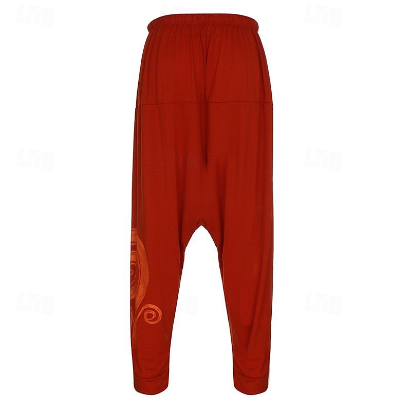 Men's Trousers Summer Pants Harem Pants Casual Pants Drawstring Elastic Waist Graphic Breathable Soft Casual Daily Holiday Streetwear Ethnic Style Black Blue Micro-elastic 2025 - $16.49 –P10