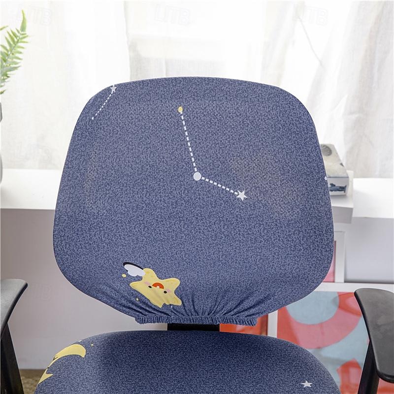 Capa para cadeira de escritório, capa para cadeira de mesa de computador, spandex elástico, anti-poeira, divisão universal, giratória, protetor de capa para cadeira giratória, conjunto de 2 peças, de 2025 por $16.99 –P14