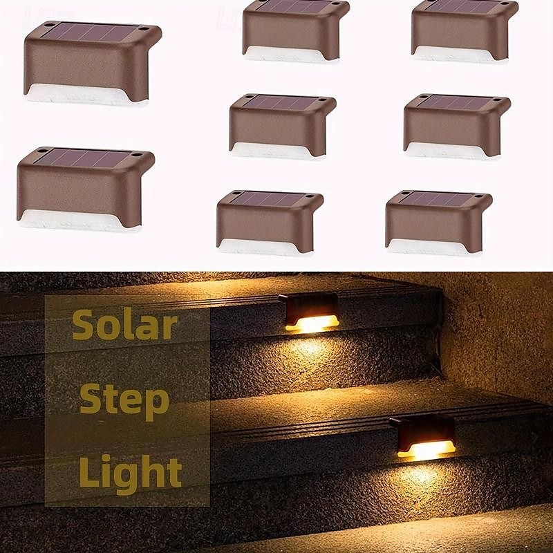 8pcs Solar Step Lights Solar Outdoor Courtyard Lights for Fence Steps Stairs Decks Fences Paths Patio Pathway 2025 - $25.99 –P5