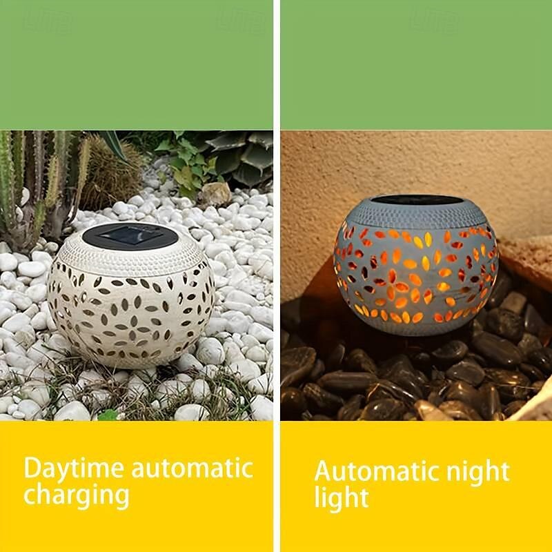 Outdoor Solar Table Garden Lights Dancing Flickering Flame Lamp Retro Metal Lamp For Patio Garden Pathway Yard Decor Lighting 1X 2025 - $32.99 –P11