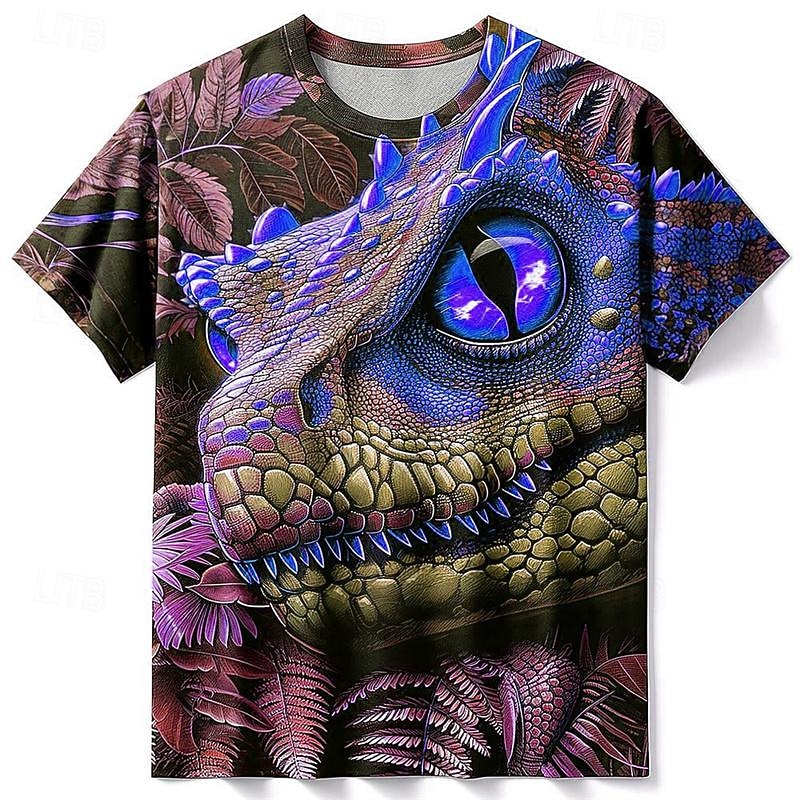 Bărbați Grafic Animal Dinozaur Tricou Manșon scurt Tricou Tipărire 3D Stil Nautic Cămașă Designer Casual Subcultura Sport exterior Concediu Ieșire Albastru piscină Mov Portocaliu Primavara vara 2026 - $19.49 –P8