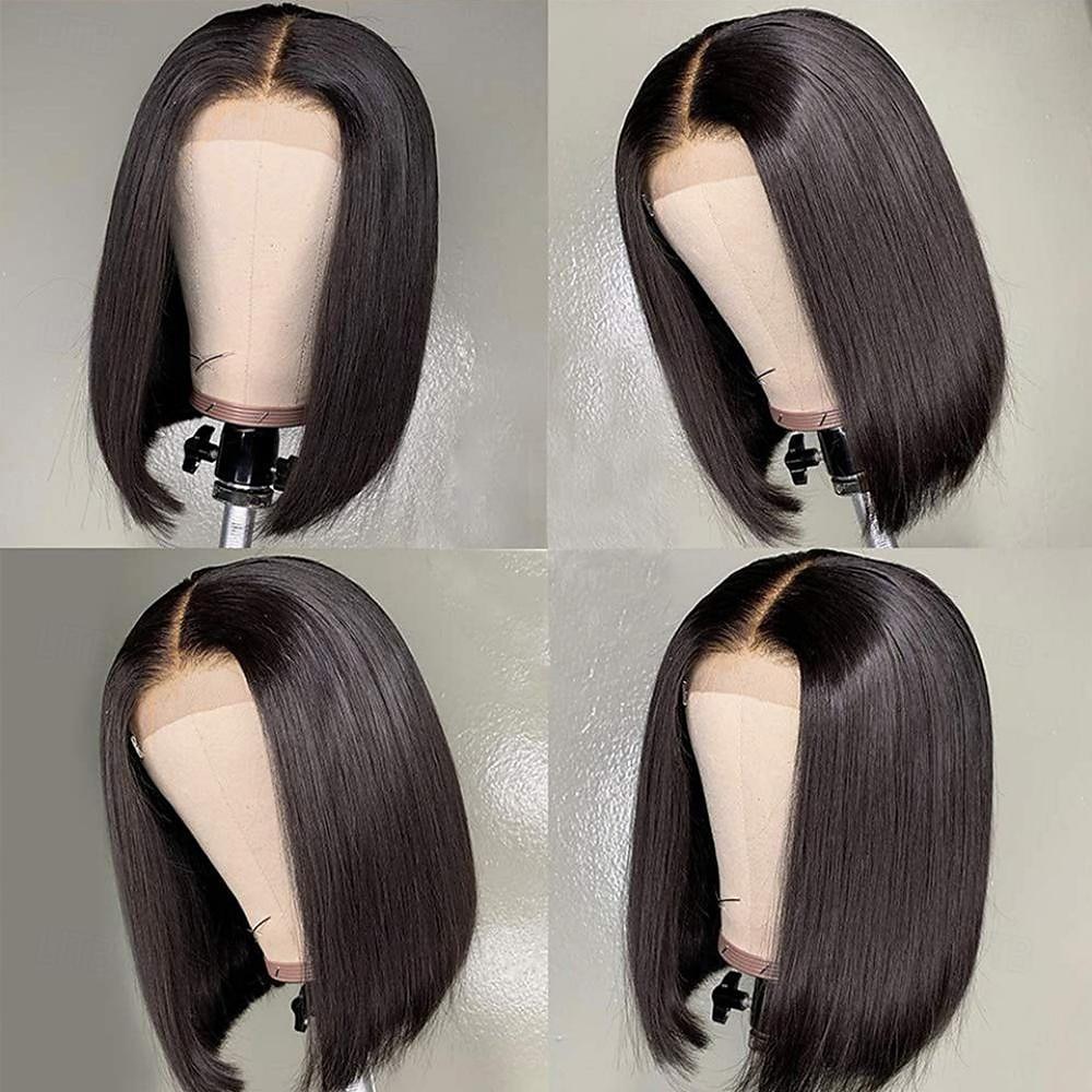 Brazilian Straight Bob Wig Human Hair 14 inch 13x4 HD Lace Front Wigs 180 Density Glueless Pre Plucked with Baby Hair 180% Density Glueless Short Human Hair Wigs for Black Women Natural Color 2026 - $143.99 –P3