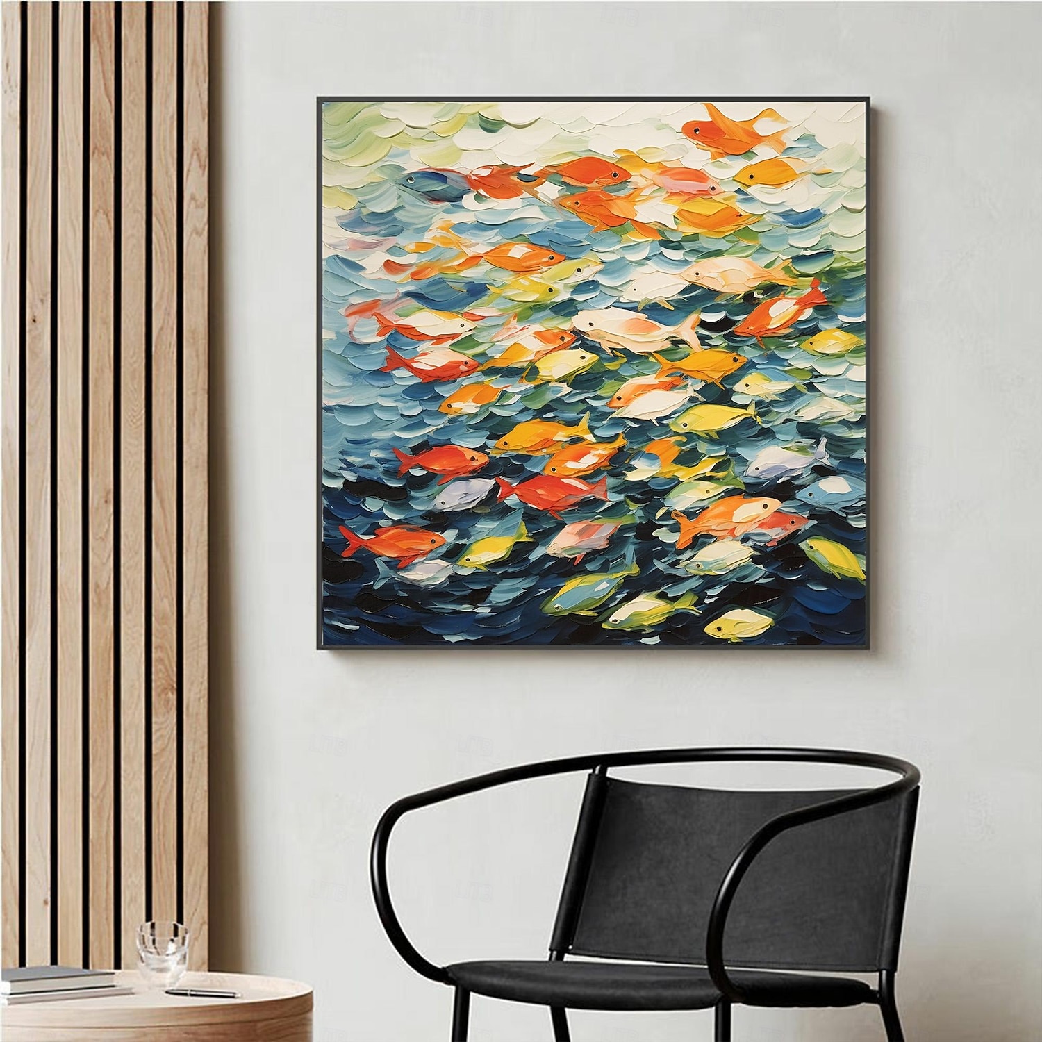 dipinto a olio originale fatto a mano con pesci rossi colorati su tela per la decorazione domestica con cornice allungata/senza cornice interna del 2025 a $161.99 –P4