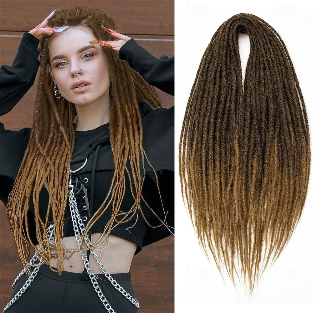 24-Zoll-Dreadlocks-Verlängerungen, Goddess Locs, Häkelhaar für Frauen, 10 Stränge, handgefertigte Dreadlock-Häkelhaarzöpfe, synthetisch, dünn, 0,6 cm, Hippie, gerade, doppelendige Dreads 2025 - $21.99 –P2