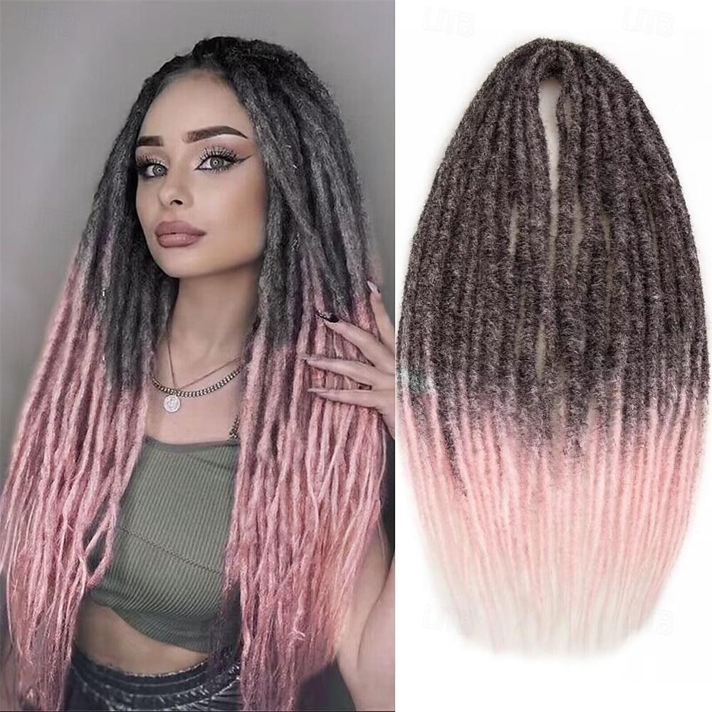 24-Zoll-Dreadlocks-Verlängerungen, Goddess Locs, Häkelhaar für Frauen, 10 Stränge, handgefertigte Dreadlock-Häkelhaarzöpfe, synthetisch, dünn, 0,6 cm, Hippie, gerade, doppelendige Dreads 2025 - $21.99 –P3