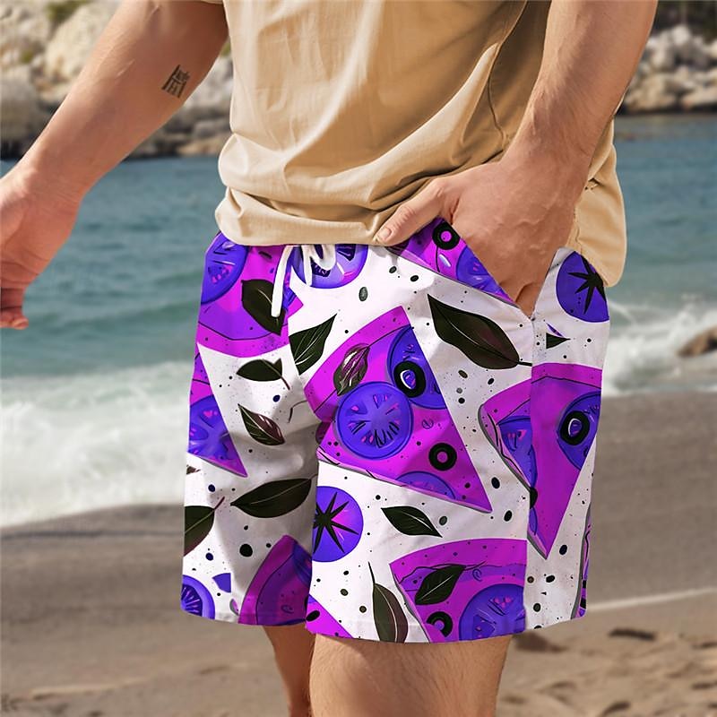 Férfi Élelem Grafikai nyomatok Pizza Úszónadrágok Deszkás short Közepes csípő Szabadság Hawaii Üdülőhely stílus Vakáció Szabadság Tengerpart Zsinór hálós béléssel Rugalmas derék Tervező Ruházat 2025 - $17.99 –P3