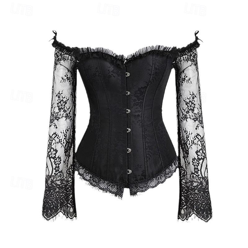 Women Floral Lace Off Shoulder Rococo Punk & Gothic Overbust Corset main image 0