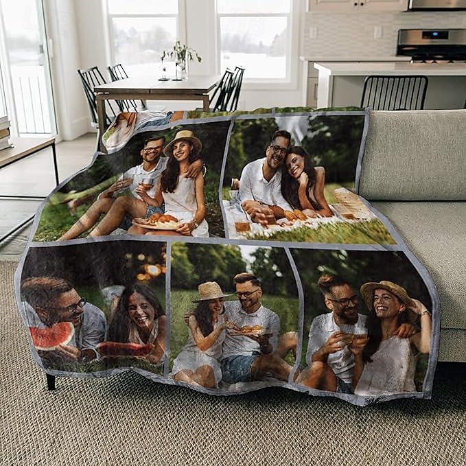 Přizpůsobená deka personalizované dárky 8 fotografií personalizované dárky pro páry přizpůsobená fotodeka dárky Miluji tě dárek k narozeninám pro manželku manžela přítelkyni přítele domácí mazlíčky 2025 - $25.99 –P7