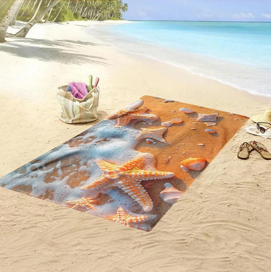 Landschafts-Strandtuch, Strandtücher für Reisen, schnell trocknendes Handtuch für Schwimmer, sanddichte Strandtücher für Damen, Herren, Mädchen, Kinder, coole Poolhandtücher, Strandzubehör, 2025 - $16.49 -P2