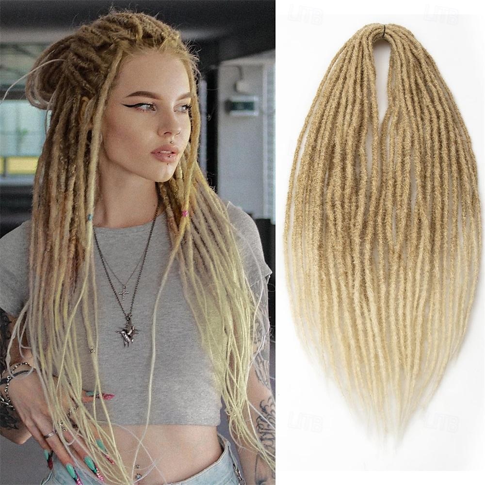 24-Zoll-Dreadlocks-Verlängerungen, Goddess Locs, Häkelhaar für Frauen, 10 Stränge, handgefertigte Dreadlock-Häkelhaarzöpfe, synthetisch, dünn, 0,6 cm, Hippie, gerade, doppelendige Dreads 2025 - $21.99 –P9
