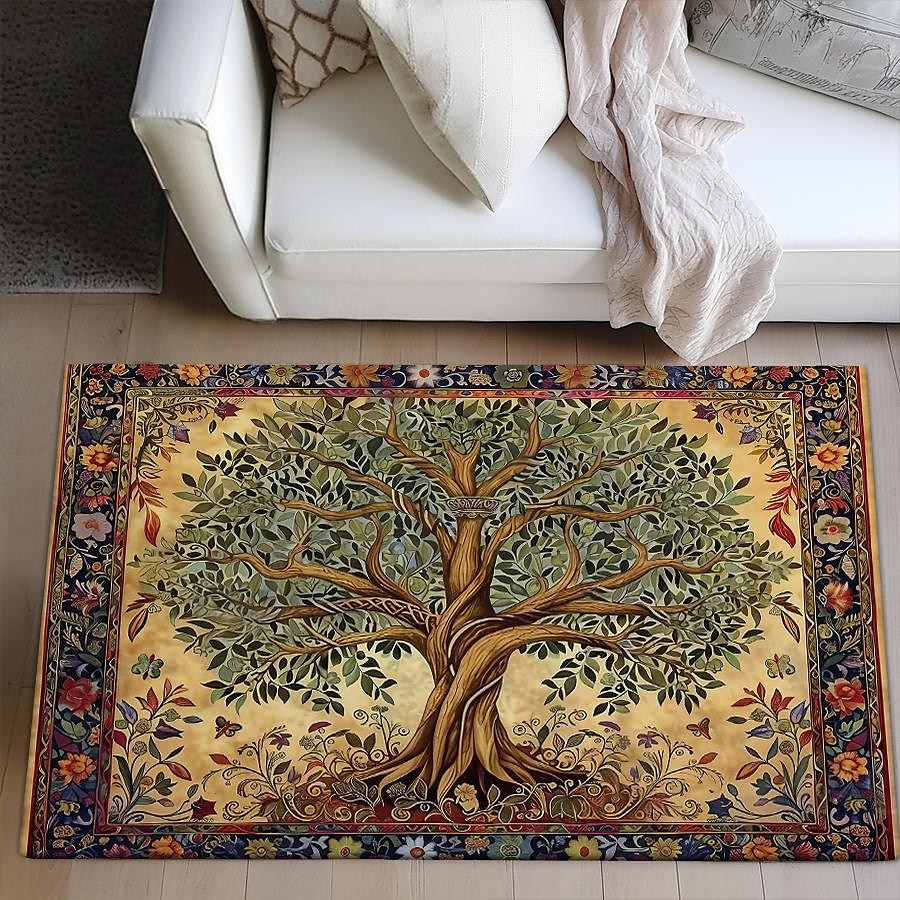 Baum des Lebens, Vintage-Boho-Teppich, Küchenmatte, rutschfeste, ölbeständige Bodenmatte, Wohnzimmerteppich, Innen- und Außenmatte, Schlafzimmerdekoration, Badezimmermatte, Eingangsteppich, Fußmatte 2025 - $15.49 –P10