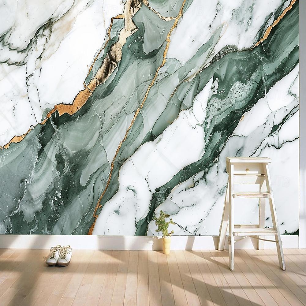 Cool Wallpapers Green Gold 3D Wallpaper Wall Mural Marble Abstract Roll Sticker Peel and Stick Removable PVC/Vinyl Material Self Adhesive/Adhesive Required Wall Decor for Living Room Kitchen Bathroom 2025 - $18.99 –P5