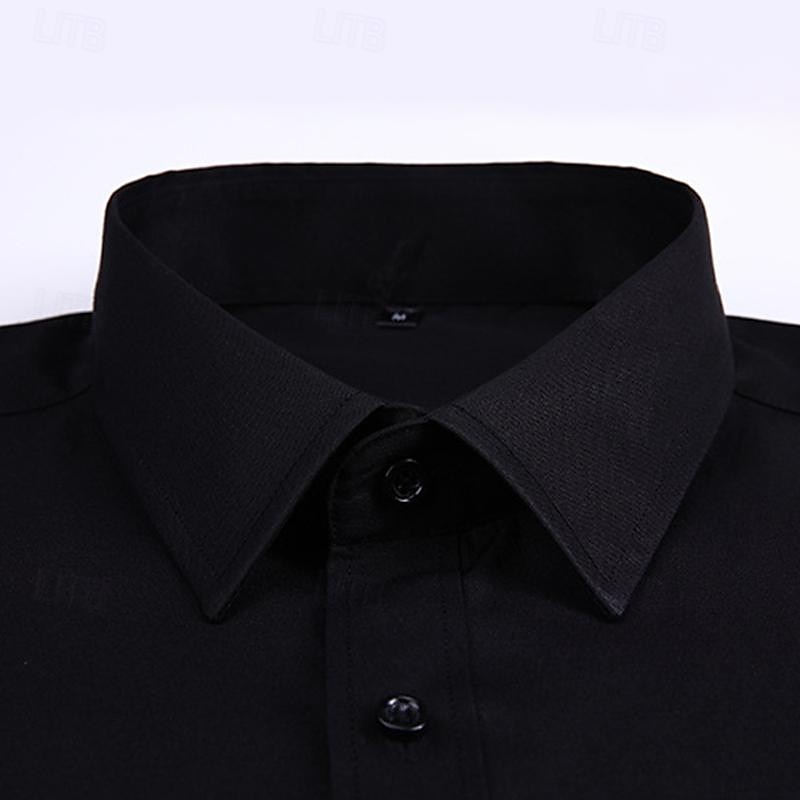 Per uomo Camicia Camicia estiva Camicie Camicia con bottoni Nero Bianco Blu marino Blu Manica lunga Liscio Bavero Matrimonio Da mare Abbigliamento Cotone Misto cotone Di tendenza Informale Comodo del 2026 a $25.99 –P8