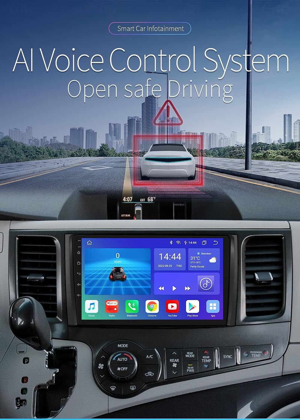 for Toyota Sienna 2011-2014 Car Radio Multimedia Video Player Navigation Stereo GPS Android Auto Carplay 2025 - $283.09 –P1