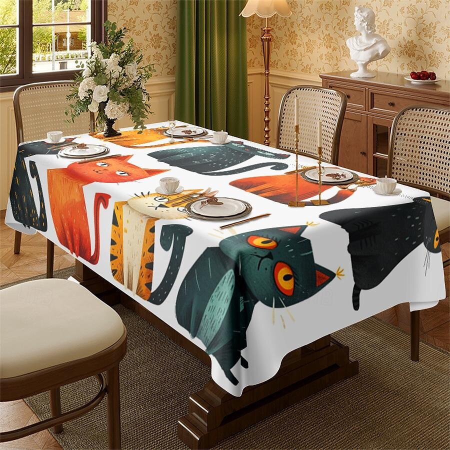 toalhas de mesa de animais para reunião familiar, mesa de jantar de 2025 por $14.49 –P7