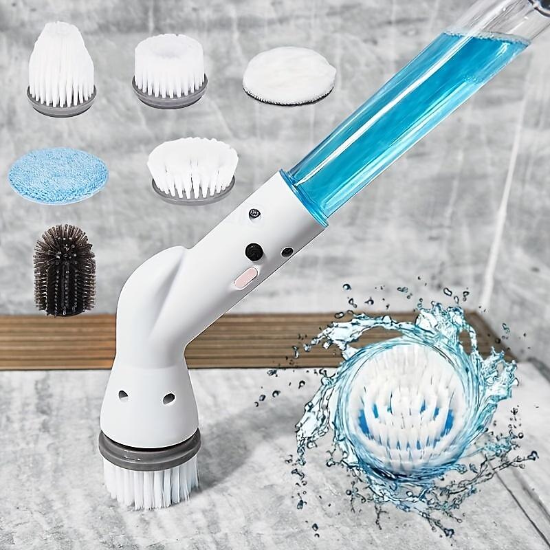 Purificador giratório elétrico com cabeça de escova substituível 5/6, purificador de banheiro sem fio com alça longa ajustável, purificador de chuveiro recarregável, banheiro, cozinha, banheira, de 2025 por $15.99 –P1