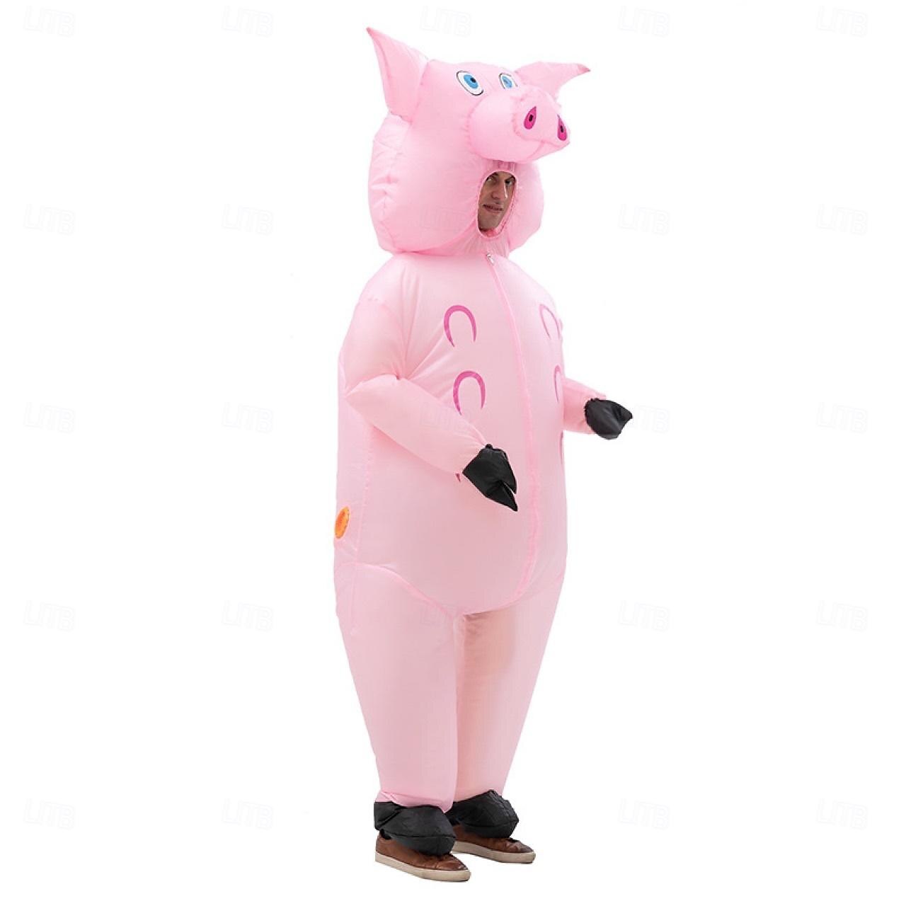 Cochon Costume de carnaval Costume Gonflable Déguisements drôles Costumes de famille de groupe d'Halloween Adulte Homme Femme Déguisement drôle Utilisation Soirée Mascarade Carnaval Mascarade Costume de 2025 ? CAD $62.99 –P2