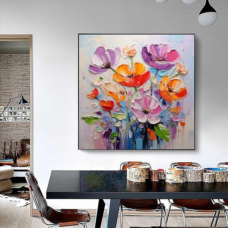 Impressionismus abstrakte Spachtelblumen Wandkunst handgemalte 3D-Blumenmalerei handgemachte bunte 3D-Strukturgemälde moderne dekorative Gemälde ohne Rahmen 2025 - $108.99 –P10