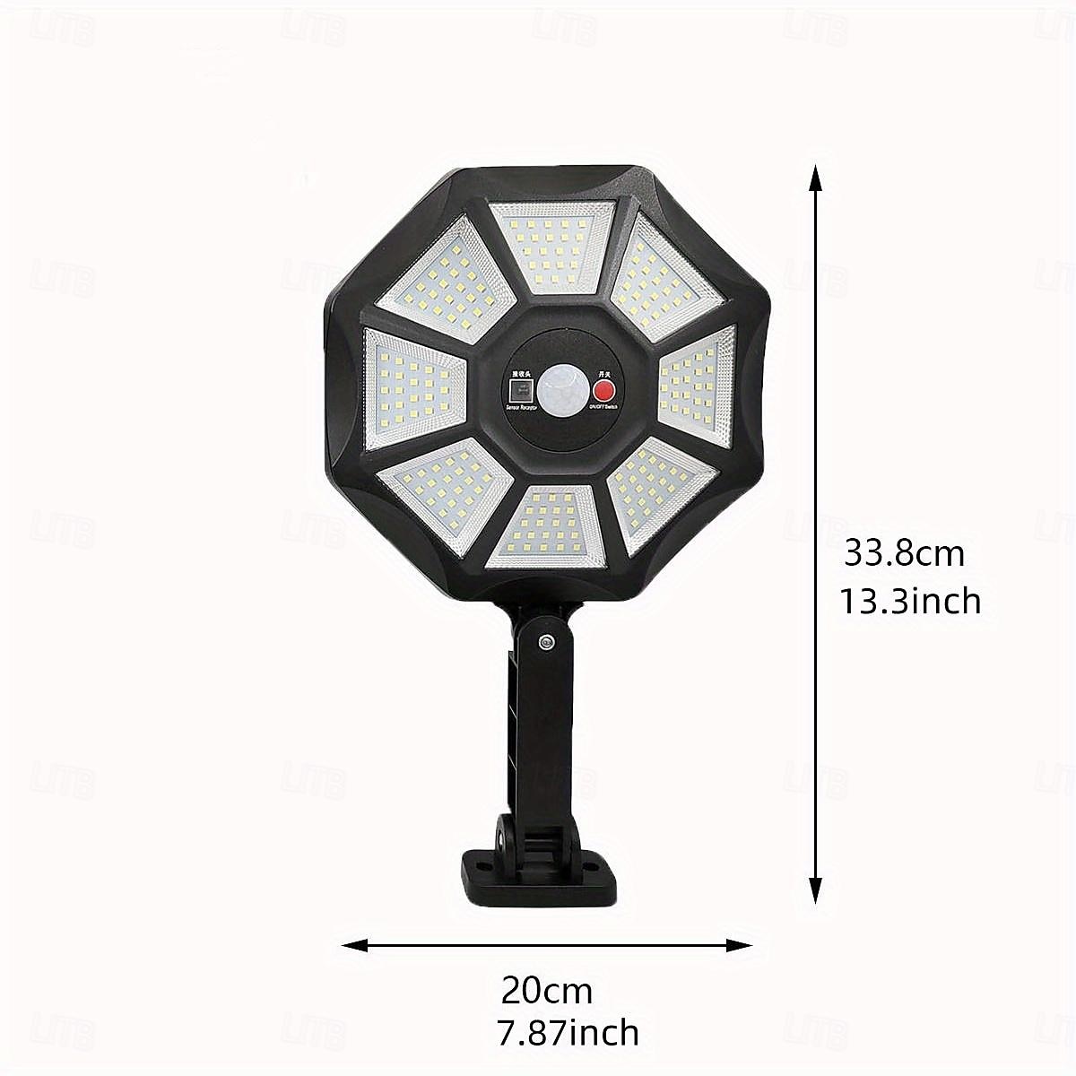 אורות סולאריים חיצוניים 168 led 6500k פוד אור מהחשכה ועד עלות השחר, אורות חניה אטומים למים ip66 עם חיישן תנועה 2025 - $38.99 –P4