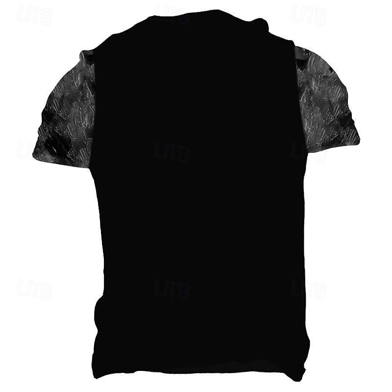 Pánské Lebky Had Tričko Krátký rukáv tričko 3D tisk Tričkový Košile Punková gotika Párty ulice Dovolená Černá Léto Jaro Podzim Oblečení S M L XL 2XL 3XL 2025 - $15.99 –P6