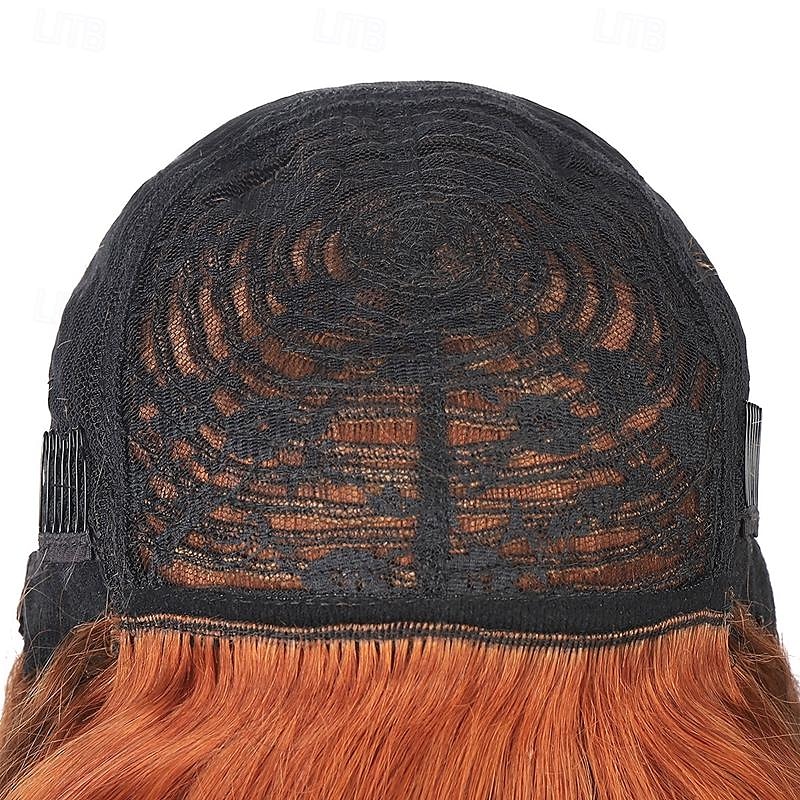 ginger# parrucca di capelli umani parrucca con meccanismo completo parrucca arancione liscia per donne nere del 2025 a $124.99 –P5