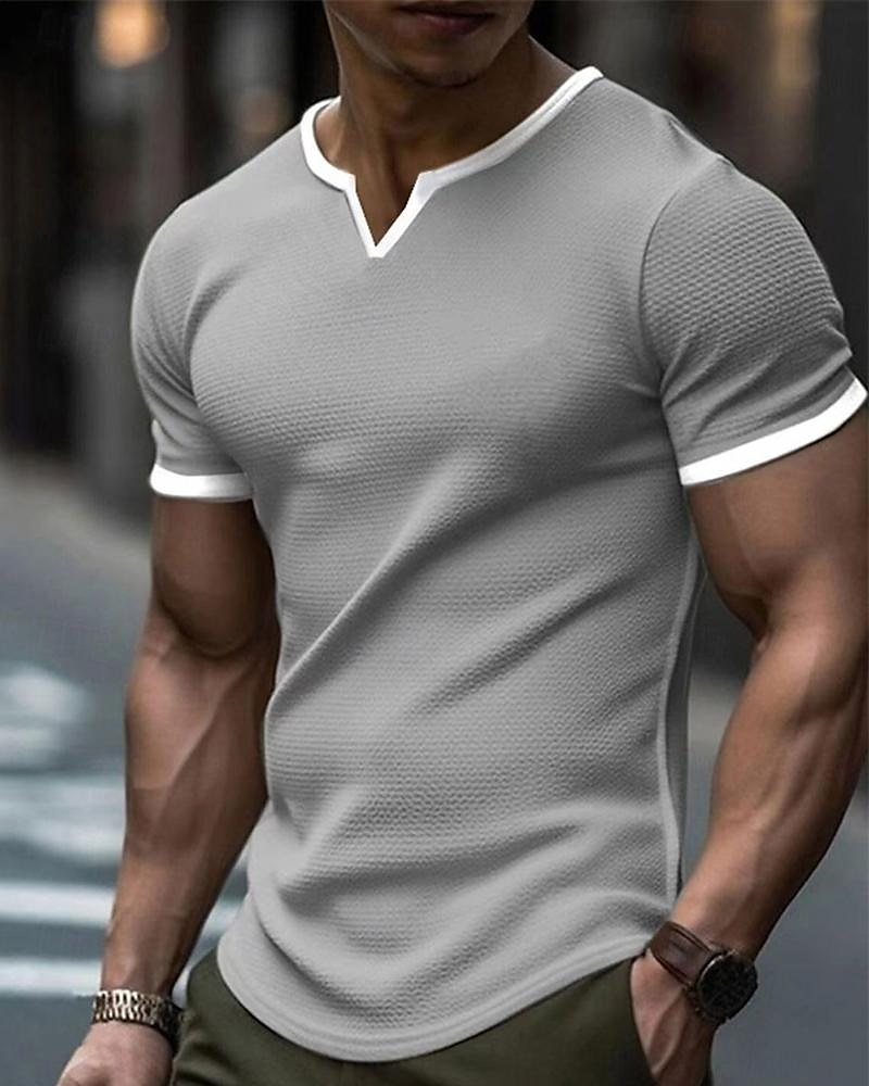 Men's T Shirt Tee Short Sleeve Shirt Tee Top Short Sleeve Crew Neck Spring & Summer Color Block Fashion Designer Basic Vacation Street Going out Black White Green Top Tee for Men 2025 - $24.99 –P3