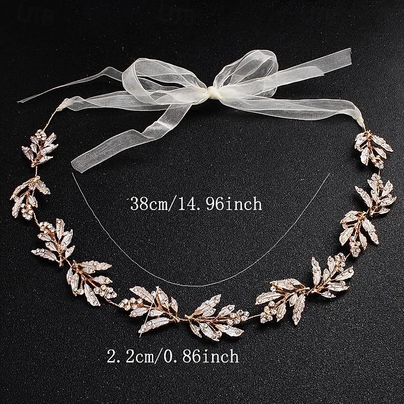Vintage Leaf Bridal Hair Accessories Tiara Women Hair Accessories Rhinestone Crystal Headband Hairband Wedding Headwear Bridal Headdress 2026 - $14.99 –P3