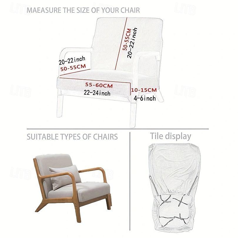 husă de scaun rezistentă la apă husă de scaun casual jacquard elastic cu închidere cu fermoar protector de mobilier uni de culoare solidă lavabilă detașabilă pentru un singur scaun 1buc 2025 - $18.99 –P1