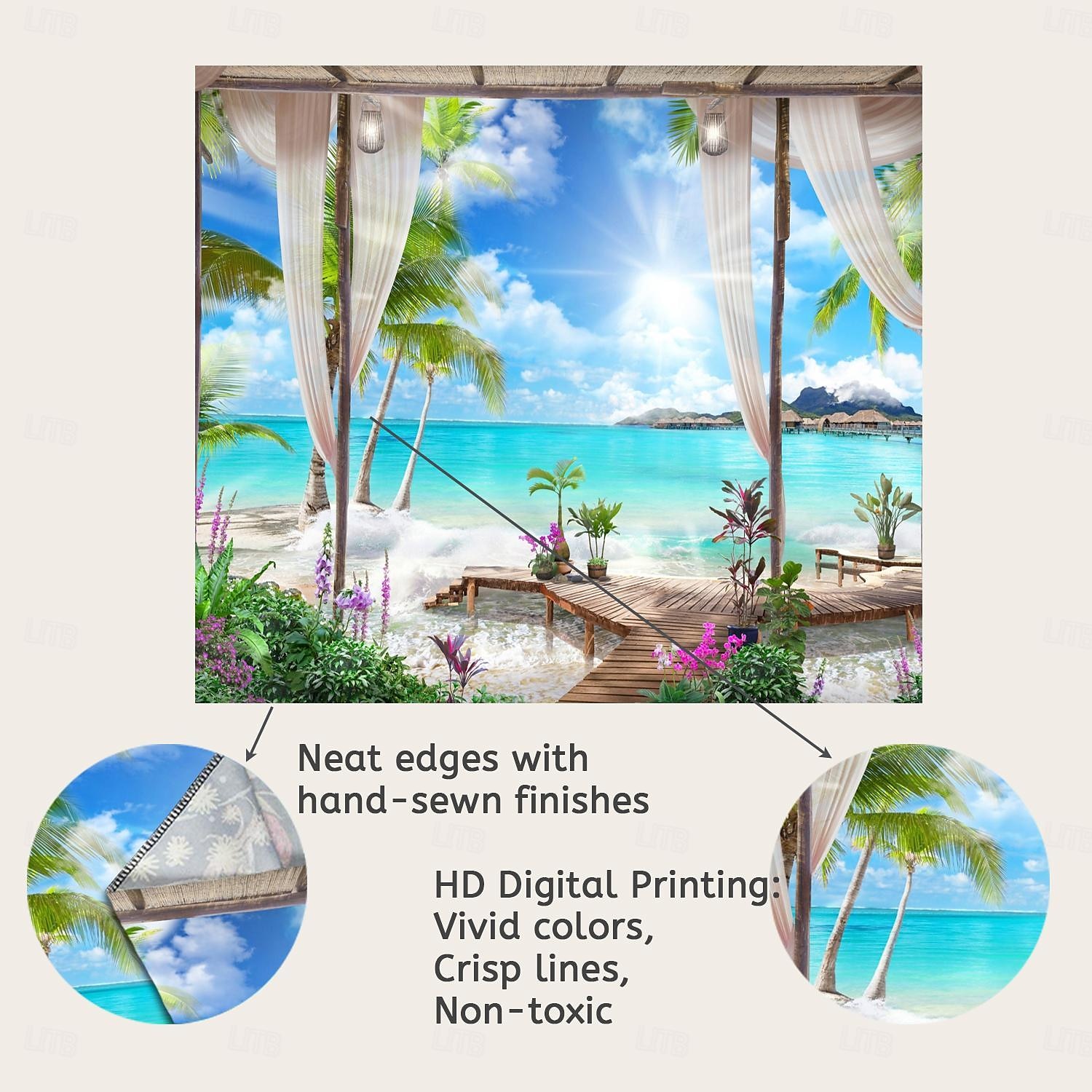 Window Landscape Wall Tapestry Art Decor Blanket Curtain Hanging Home Bedroom Living Room Decoration Coconut Tree Sea Ocean Beach 2025 - $16.99 –P3