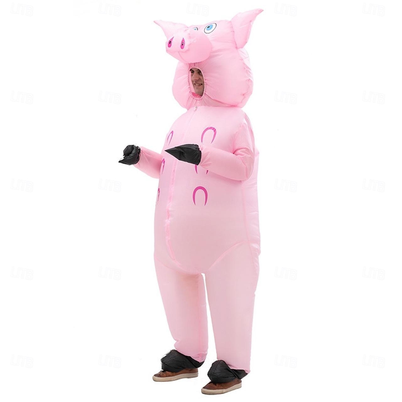 Cochon Costume de carnaval Costume Gonflable Déguisements drôles Costumes de famille de groupe d'Halloween Adulte Homme Femme Déguisement drôle Utilisation Soirée Mascarade Carnaval Mascarade Costume de 2025 ? CAD $62.99 –P3