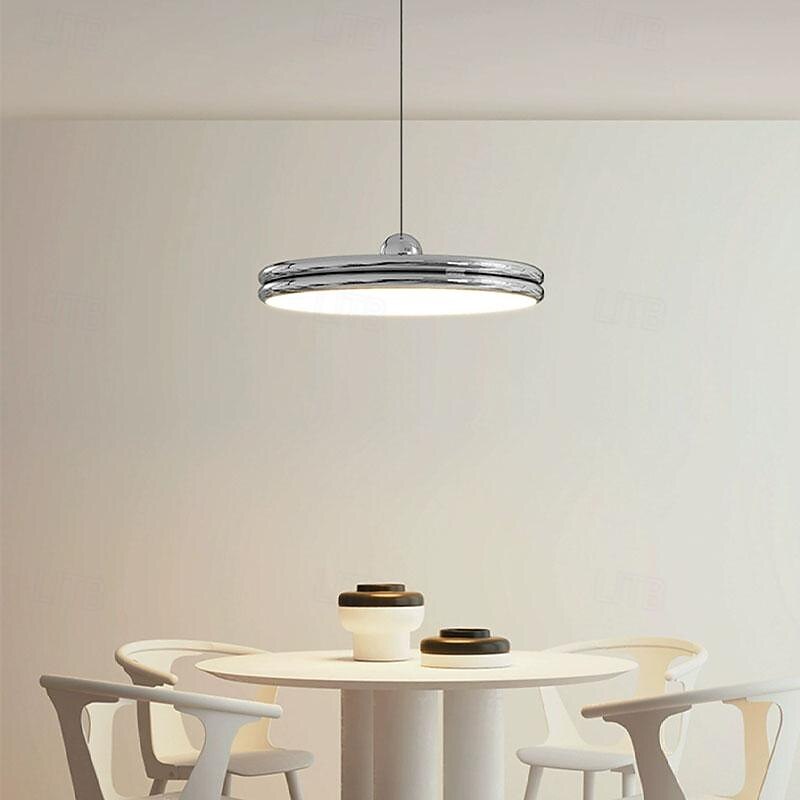 Lustre en métal de style simple, abat-jour rond créatif en acrylique, lampe suspendue au plafond intégrée, lampe suspendue à LED tricolore, chambre à coucher, salle à manger décorée avec des de 2025 ? $163.99 –P6
