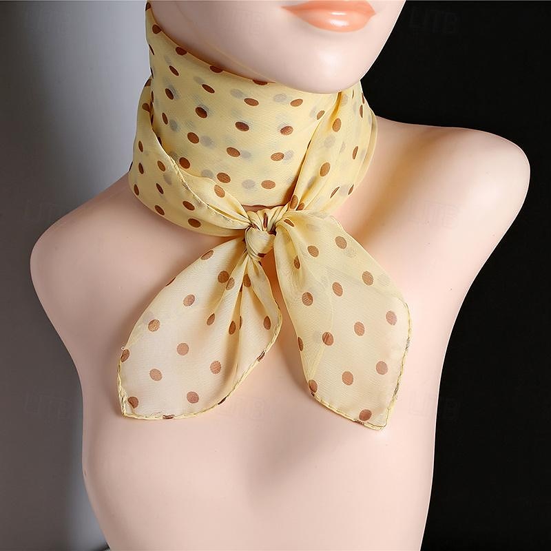 Stippen Retro vintage Jaren '50 Vierkante chiffon sjaal Kostuum Dames Maskerade Feestavondkleding Maskerade Vrijgezellenfeest Volwassenen Shawl 2025 - $11.49 –P8