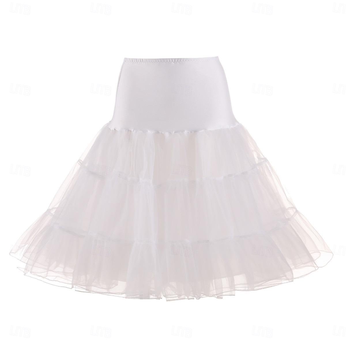 conjunto com vestido vintage flare colar de pérolas falsas brincos pulseira com anágua tutu sob a saia 1950 anos 1960 rockbility vestido retrô vintage feminino 6 peças roupas primavera verão roupa de 2025 por $48.99 –P10