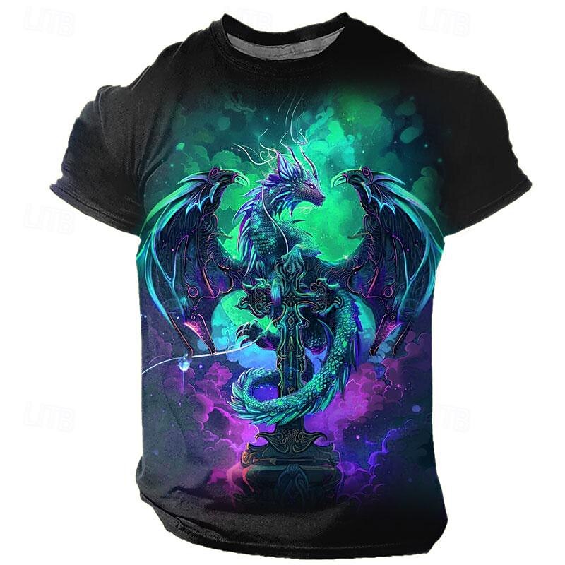 2025年 男性用 グラフィック 動物 ドラゴン Tシャツ 半袖 Tシャツ 3Dプリント クルーネック シャツ 日常 カジュアル サブカルチャー スポーツ・アウトドア 祝日 お出かけ ブルー パープル グリーン 春夏 衣類 S M L XL 2XL 3XL コレクション – $17.99 –P10