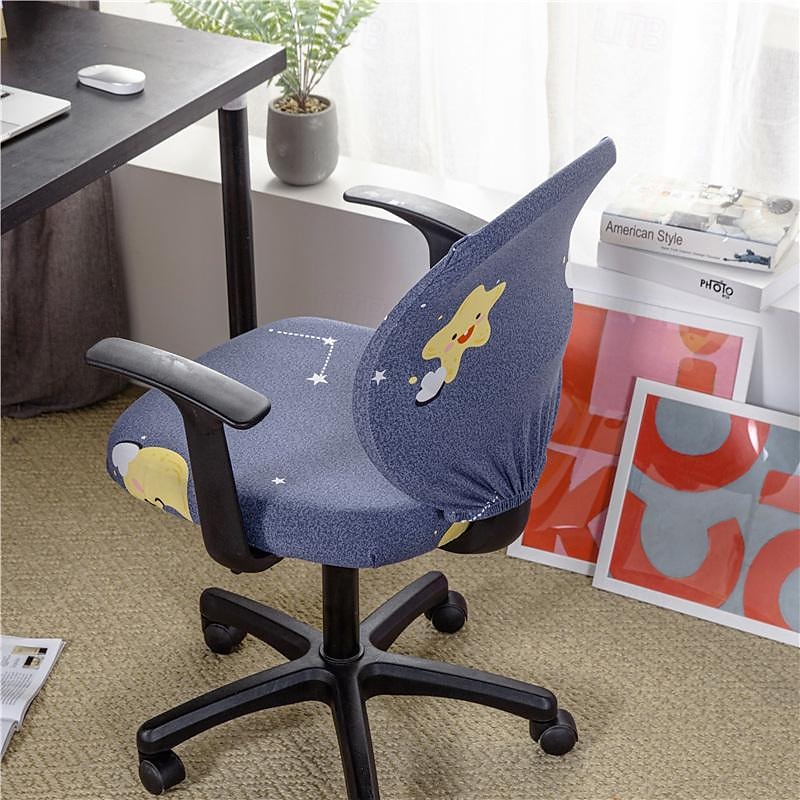 Capa para cadeira de escritório, capa para cadeira de mesa de computador, spandex elástico, anti-poeira, divisão universal, giratória, protetor de capa para cadeira giratória, conjunto de 2 peças, de 2025 por $16.99 –P15