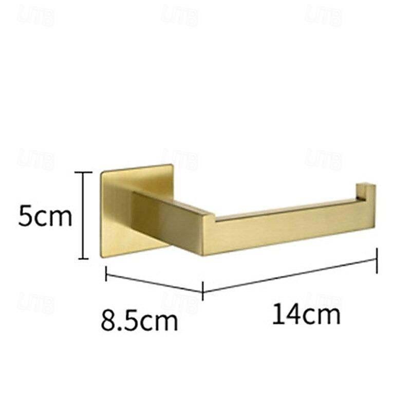 Juego de accesorios de baño autoadhesivos de acero inoxidable: aro para toalla, portarrollos, perchero, kit de accesorios de baño sin taladro con pegamento adhesivo 2025 - $79.99 –P1