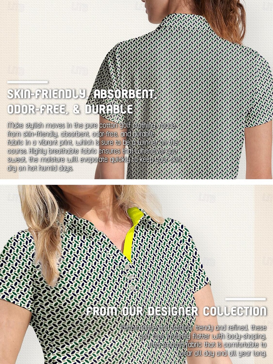 בגדי ריקוד נשים חולצת POLO ירוק שרוולים קצרים הגנה מפני השמש קל משקל צמרות נשים בגדי גולף בגדי תלבושות ללבוש ביגוד 2026 - $24.99 –P1