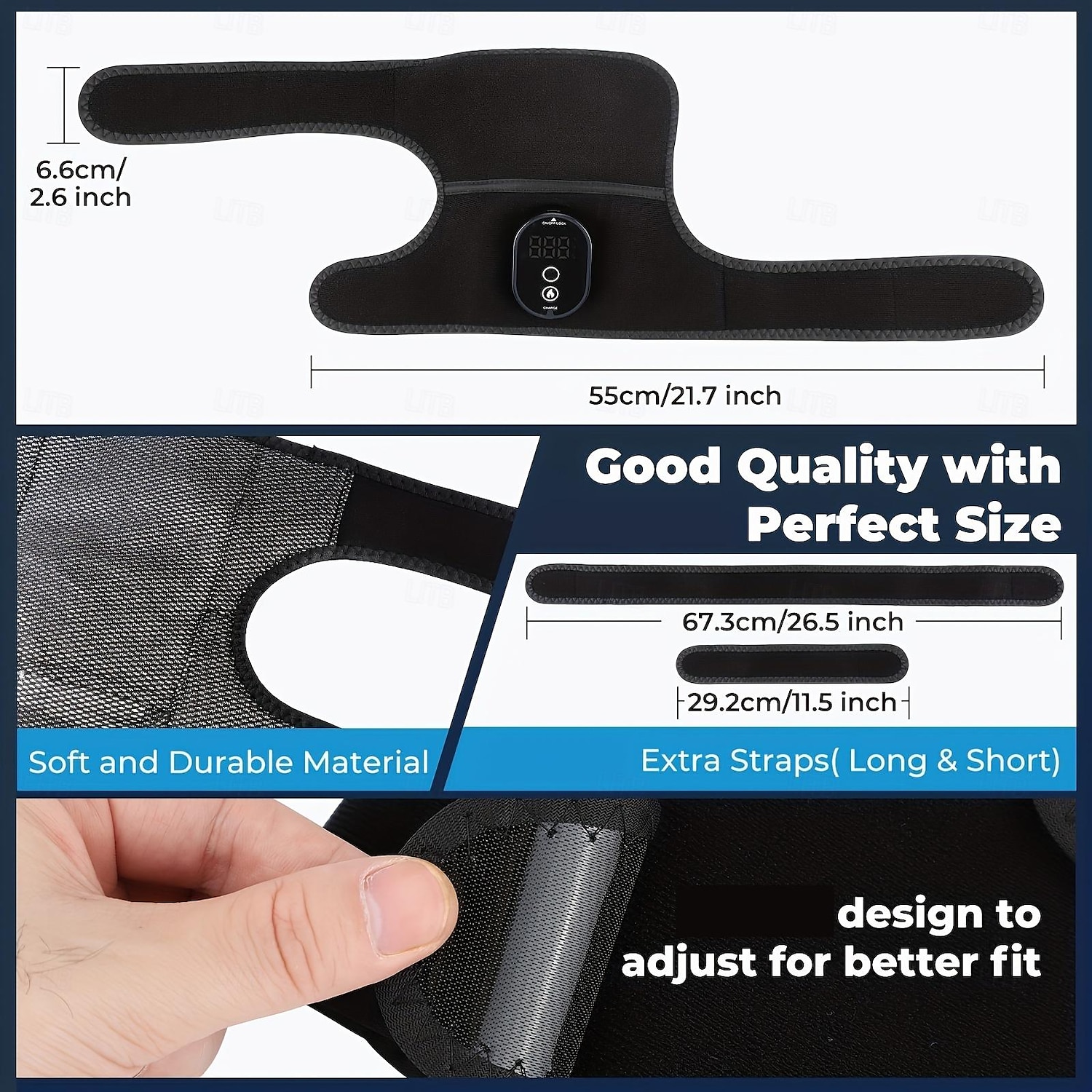 almofada de aquecimento de ombro sem fio com display de temperatura - suporte ajustável para fadiga e alívio da dor para uso doméstico e no escritório de 2025 por $55.99 –P4