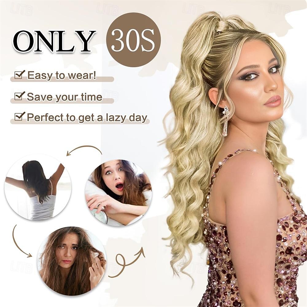 Ponytail Extension Black Drawstring Ponytail Extension for Women 26 Inch Long Wavy Ponytail Extension Synthetic Clip in Pony Tails Hair Extensions for Women Girls 2026 - $14.99 –P6